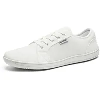 AONEGOLD Unisex Barfußschuhe Herren Damen Breite Minimalistische Barfussschuhe Leicht Walkingschuhe Fitnessschuhe Traillaufschuhe Zero Drop Solhe Barfuss Schuhe (Weiß,39EU) - 39 EU Weit