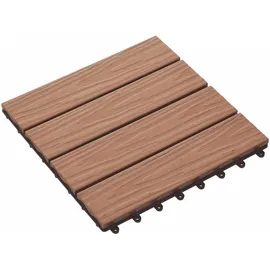 vidaXL Terrassenfliese 3D-Design Hellbraun 30 x 30 cm 11 St.
