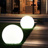 ETC Shop 2er Set LED Außen Leuchten Solar Kugel Strahler Terrassen Garten Beleuchtung Hof Steck Lampen