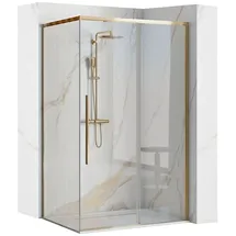 REA Duschkabine Solar mit Schiebetür 90 x 120 cm Gold transparent