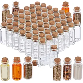 Relaxdays Mini Glasflaschen 10 ml 72 St.