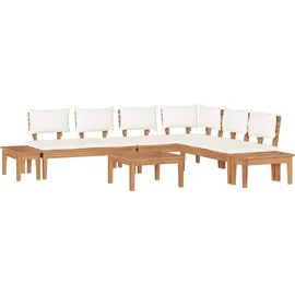 vidaXL Gartensofa-Set 4-tlg. braun/creme