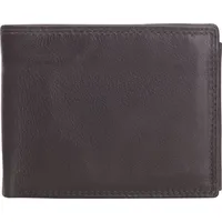 Josephine Osthoff Handtaschen-Manufaktur Josephine Osthoff Geldbörse Herren klassisch Querformat, Tri-Fold, Münzfach, Kartenfächer mit RFID, 100% Echtleder, Reißverschlussfach innen, Farbe:Espresso