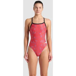 Badeanzug Damen arena Escape Challenge-Back - Black-team Red - 38