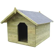 vidaXL Hundehütte mit öffnendem Dach 105 x 123 x 90 cm Holz Grün