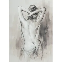 Gemälde AKT EINER SCHÖNEN FRAU - bunt - LB 70x100 cm