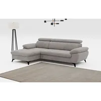 Cotta Ecksofa COTTA "Hudson L-Form", grau (stone), B:261cm T:166cm,