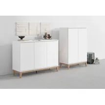 OTTO home Highboard 80 x 121 x 41 cm Weiß / Wotan Eiche