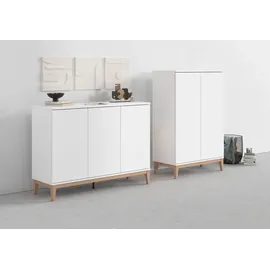 OTTO home Highboard 80 x 121 x 41 cm Weiß / Wotan Eiche