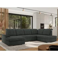 MKS MÖBEL Ecksofa MADRITO U, set, Sofa U-form, mit Schlaffunktion und Bettkasten, Wohnlandschaft grau