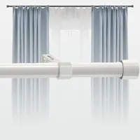 Vorhangstange Ausziehbar Weiß gardinenstange 3m mit Verstellbaren Halterungen Gardinenstange für Schlafzimmer, Wohnzimmer, Ösenvorhänge,62-280cm