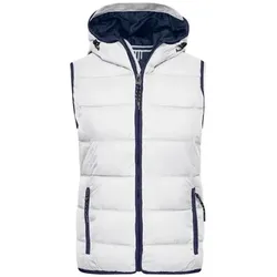 Damenweste maritim JN1075, weiß/navy-blau, Größe XL - weiss - XL