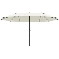 Outsunny Sonnenschirm mit LED Doppelsonnenschirm 440 x 256 cm