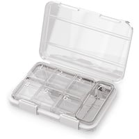 Koomuao Tablettenbox 7 Tagem,Klein Pillendose,Medikamentenbox Organizer-Tragbare Reise-Pillenbox,Tablettendose für Vitamine, Nahrungsergänzungsmittel und Medikamente (Transparent)