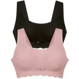 Anita SINCE 1886 Essential Lace - Bralette - 2er Pack XL, Rosewood / schwarz) - XL
