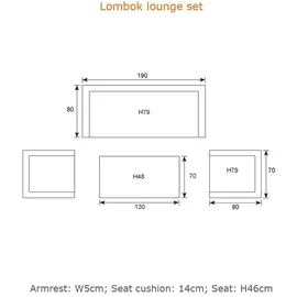 Garden Impressions Lombok Loungeset 4-tlg. braun/grau