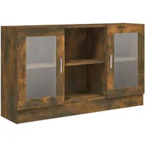 vidaXL Vitrinenschrank Räuchereiche 120x30,5x70 cm Holzwerkstoff
