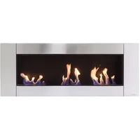 Purline - Bioethanol-wandkamin Panoramadesign Aus Edelstahl Mit Drei Brennern