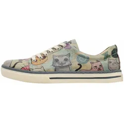 Sneaker DOGO "Classic Schnürsneaker Picture Perfect Damen Sneaker", Damen, Gr. 40, Normalschaft, bunt (mehrfarbig), Lederimitat, Schuhe, Vegan
