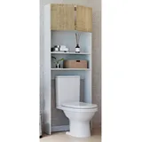 VCM Waschmaschinenschrank Goralo Weiß / Honig-Eiche B. 70 x H. 182 x T., 21 cm