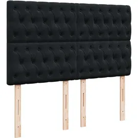 vidaXL Boxspringbett mit Matratze Schwarz 160x200 cm Samt