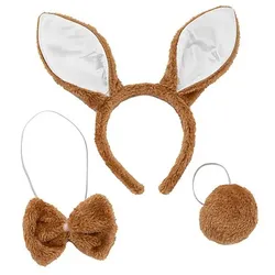 Tier-Set "Hase", braun/weiß