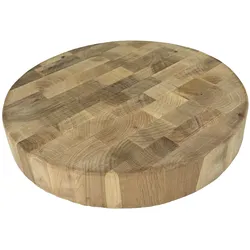 Rundes Schneidebrett aus Holz - ø 27 x 4,5 cm - Gastronomiequalität - Hackklotz Holz - Dickes Schneidebrett - Braun