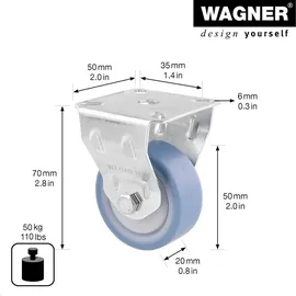 Wagner System Möbelrolle DELUXE 23775101 Ø 50 mm x 70 mm