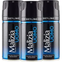Malizia Uomo Parfum d'Intesa Deodorant Spray 150 ml – Eau de Toilette für Herren, intensiver und langanhaltender Duft, Frische für den ganzen Tag (Skyline 3 Einheiten)