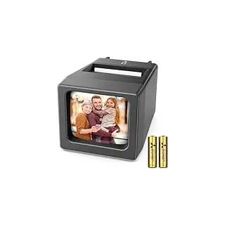 35-mm-Dia-Projektor und Dia-Betrachter, 2-fache Vergrößerung mit LED-Beleuchtung für alte Dias und 35-mm-Filmnegative (inklusive 2 AA-Batterien)