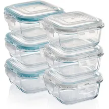GRIZZLY Frischhaltedosen Set 6-teilig quadratisch 520 ml