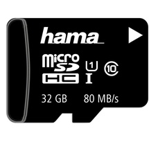 Hama microSDHC 32GB Class 10 80MB/s + SD-Adapter