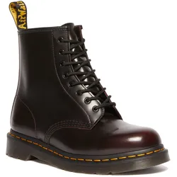 Schnürboots DR. MARTENS "1460", Damen, Gr. 41, rot (kirschrot), Leder, glänzend, modisch, Schuhe, Retro Stiefel, Boots mit zweifarbigem Vintage Finish