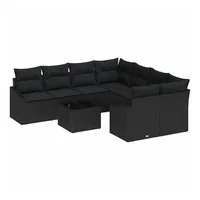 vidaXL Garten-Sofa-Set Schwarz