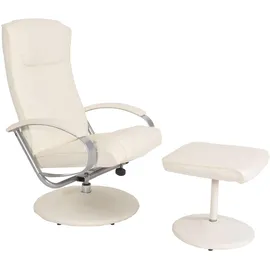 MCW Relaxsessel Siena mit Hocker 68 x 101 x 0 cm creme-weiß