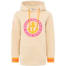 Zwillingsherz Hoodie Neon-Details Beige S/M