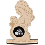 RTRTGS 1 Stück Schwangere Mama Bump Foto Ultraschall Sonogramm Holz Bilderrahmen Werdende Mutter Foto Liebe auf den ersten Blick Display Andenken