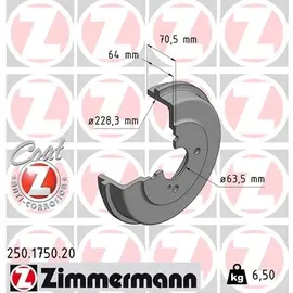 ZIMMERMANN Bremstrommel COAT Z 250.1750.20 Hinterachse, 271mm