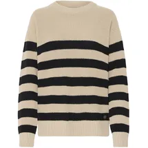 Oxmo Strickpullover mit Streifen Beige S