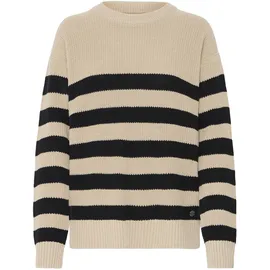 Oxmo Strickpullover mit Streifen Beige S