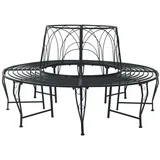 vidaXL Baumbank Ø 160 x 89 cm Schwarz