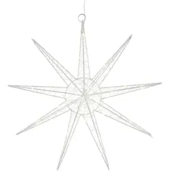 ECD Germany LED Stern Weihnachtsstern Weihnachtsdekoration Dekostern Timer Lichtstern 50 cm