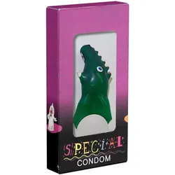 Scherzkondom Krokodil XL – handbemaltes Sumpf-Motiv (1 Stück) 1 St