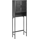 Beliani Badezimmerschrank OKARCHE Bambusholz 63 cm Schwarz