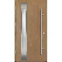 Flügelüberdeckende Aluminium Haustür "PALOMA" 82 mm RC2 Turner Oak holzähnlich beidseitig außen öffnend DIN links