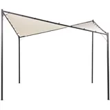 Beliani Pergola 3 x 3 m inkl. 4 Seitenteile Beige/Schwarz