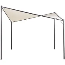 Beliani Pergola 3 x 3 m inkl. 4 Seitenteile Beige/Schwarz