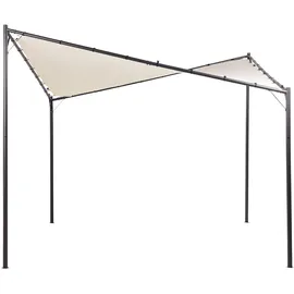 Beliani Pergola 3 x 3 m inkl. 4 Seitenteile Beige/Schwarz