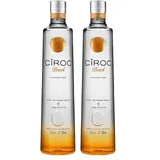 CîROC Peach, Aromatisierter Ultra-Premium Wodka, aus feinen französischen Trauben, mit köstlichem Pfirsichgeschmack, handgefertigt im Süden Frankreichs, 37,5% Vol, 700ml Einzelflasche (Packung mit 2)