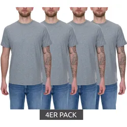 4er Pack PUMA Herren T-Shirts Baumwoll-Shirt Rundhals-Shirts Basic-Shirt 683509 01 Grau - S